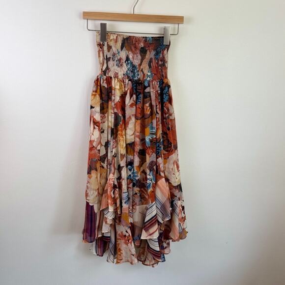 Anthropologie Akemi + Kin Theola XS Chiffon Floral Ruffle Shirred Maxi Skirt - Picture 4 of 10